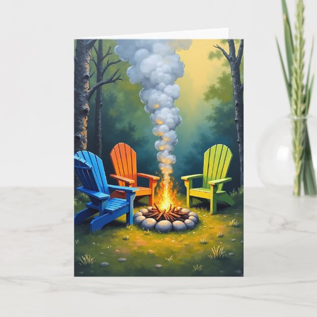 Glowing Fathers Day Flames Card (Front)