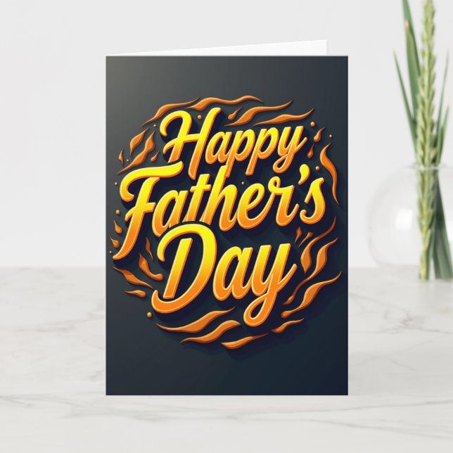 Glowing Fathers Day Lettering Card (Front)