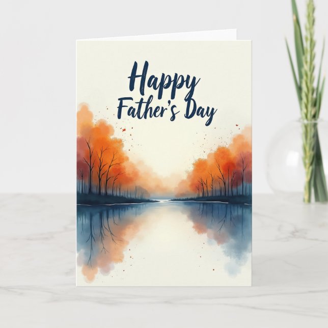 Glowing Fathers Day Trees Card (Front)