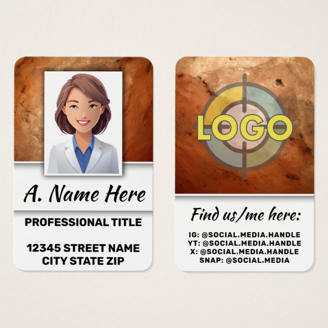 Glowing Faux Stone Template for Spa & Aesthetics (Front & Back)