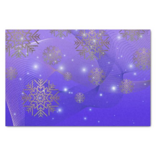 Glowing Festive Christmas Blue Winter Wonderland Tissue Paper