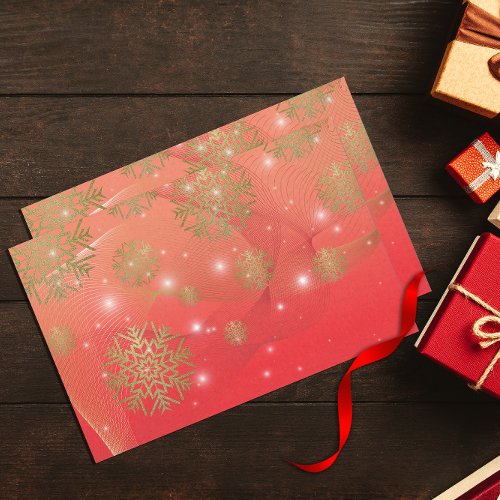 Glowing Festive Christmas Red Winter Wonderland Tissue Paper