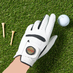 Glowing field of red poppies, personalizable golf glove