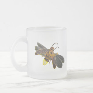 Glowing Firefly Lampyridae Frosted Glass Coffee Mug
