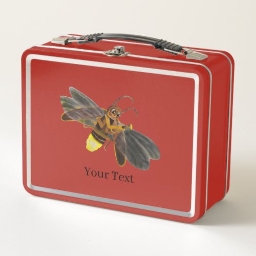 Glowing Firefly Lampyridae Illustration Metal Lunch Box