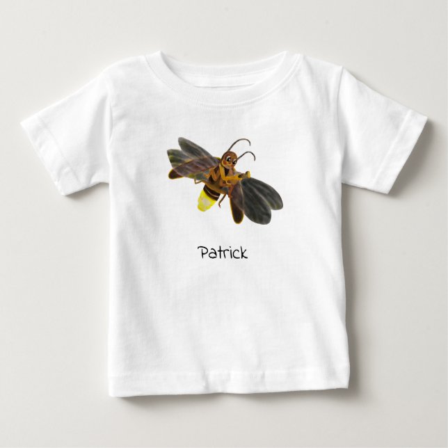 Glowing Firefly Lampyridae Personalized Baby T-Shirt (Front)