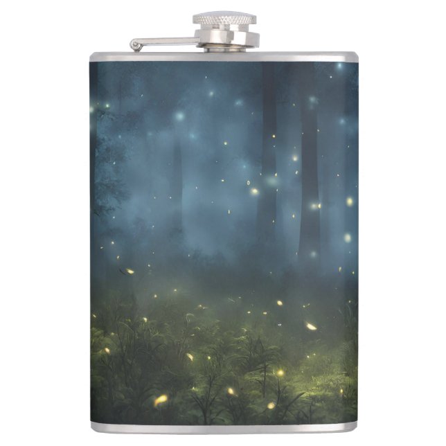 Glowing Forest Fireflies Flask (Front)