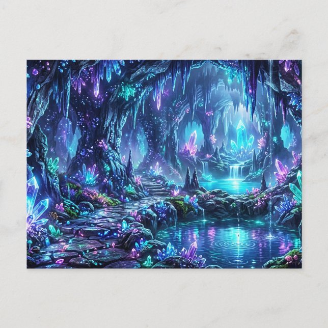 Glowing Forest with Lake Postcard (Front)