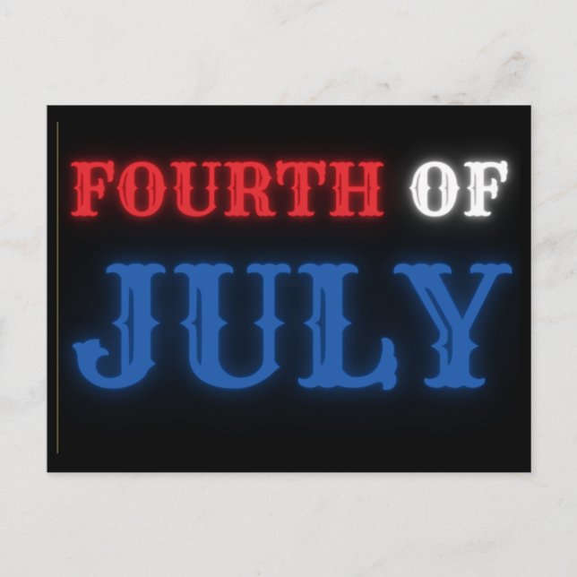 Glowing Fourth Of July Postcard (Front)
