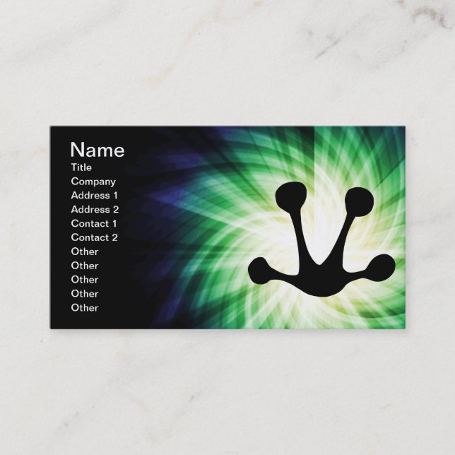 Glowing Frog Foot Print Business Card (Front)