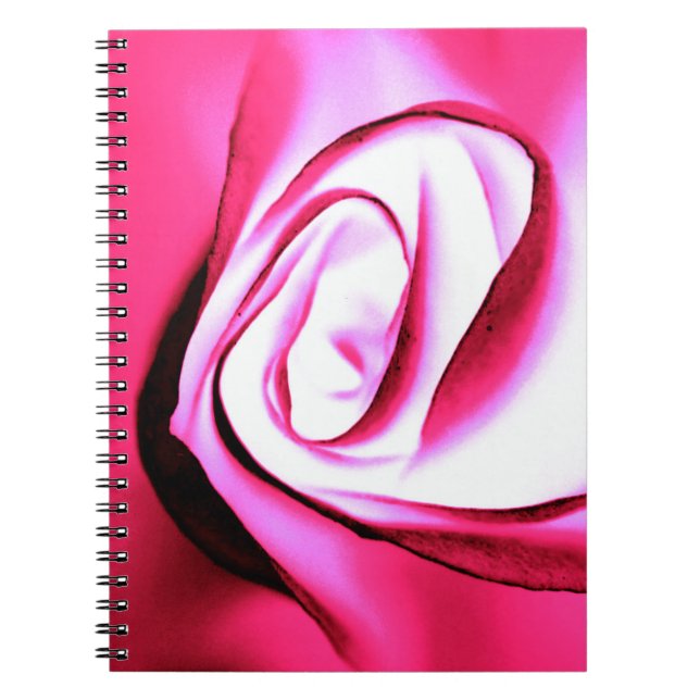 Glowing Fuchsia Rose Notebook (Front)