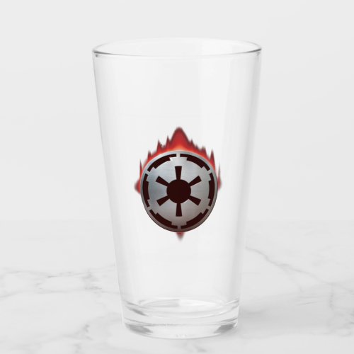 Glowing Galactic Empire Logo Glass