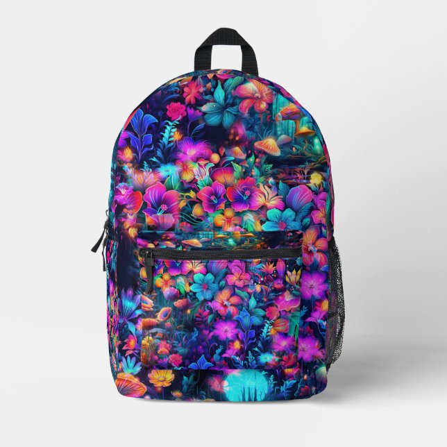 Glowing Garden Printed Backpack (Front)