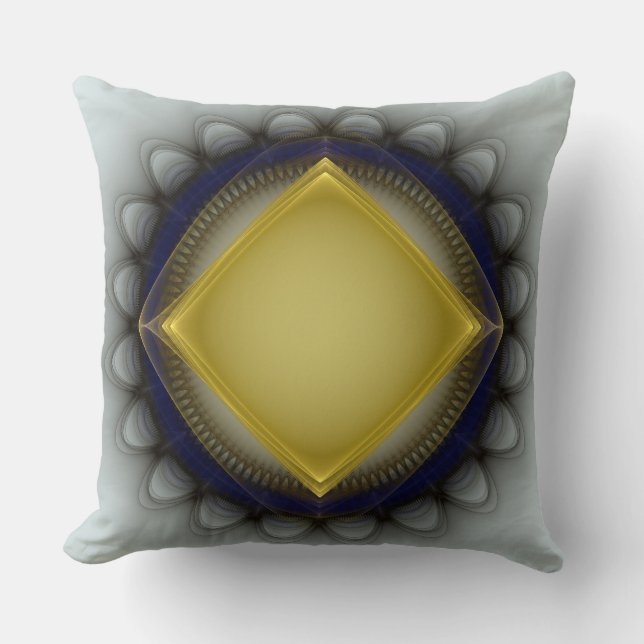 Glowing geometric ornament throw pillow (Front)