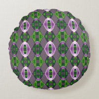 Glowing geometric pattern round pillow