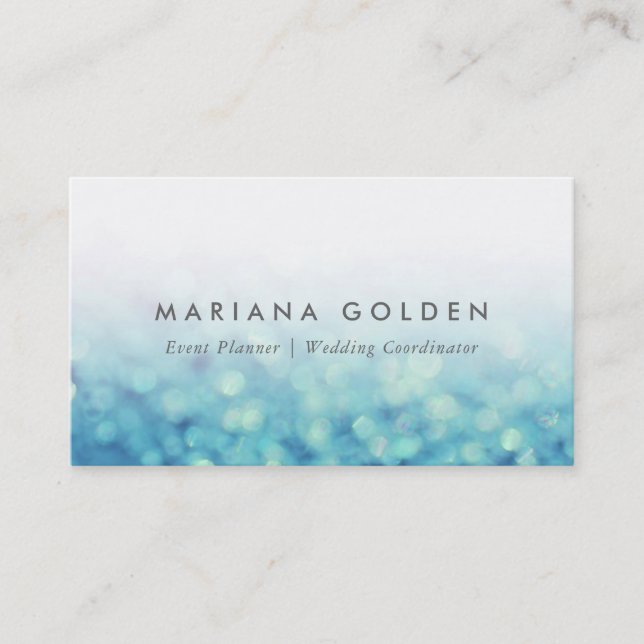 Glowing Glittering Bokeh | Glitter Business Card (Front)