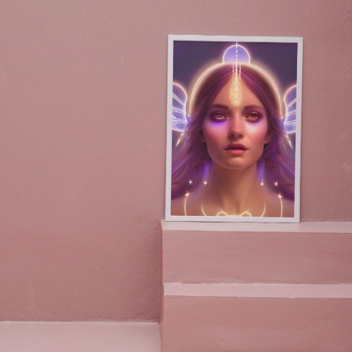 Glowing Goddess of Light Digital Fantasy Art 009 Poster