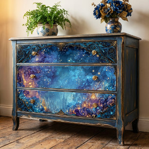 Glowing Gold Celestial Nebula Swirl Tissue Paper