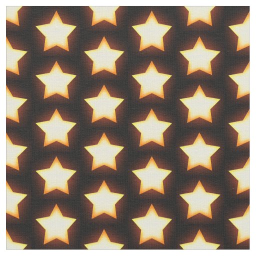 Glowing Golden Star Pattern Fabric