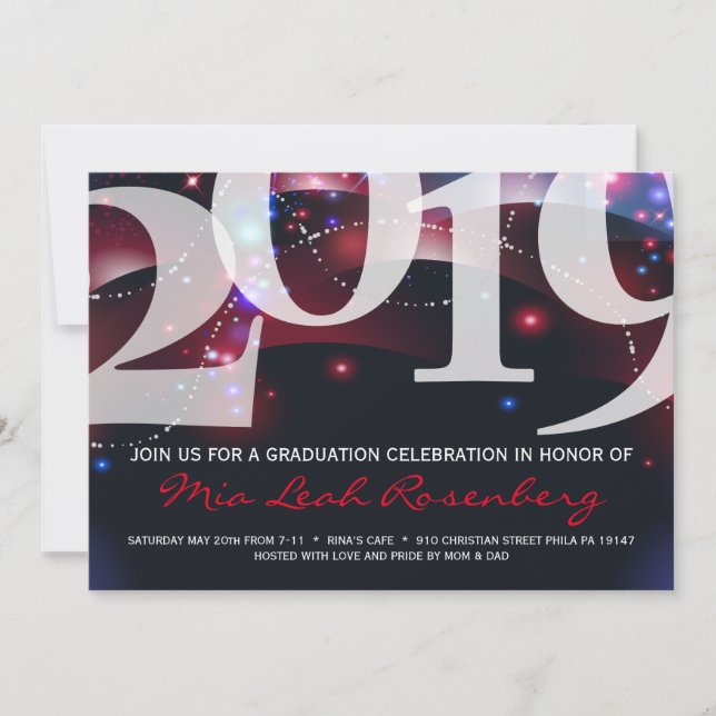 Glowing Graduation Invitation Class of 2019 (Front)