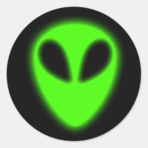 Glowing Green Alien Sticker