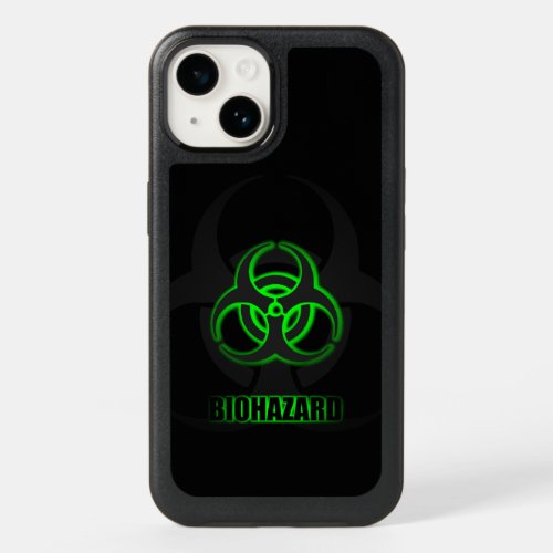 Glowing Green Biohazard Symbol OtterBox iPhone 14 Case