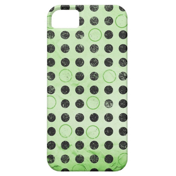 GLOWING GREEN LIGHT  BLACK CIRCLES POLKADOTS GRUNG iPhone 5 CASES