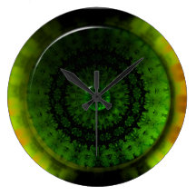 Glowing Green Luminosity Round (Large) Wall Clock