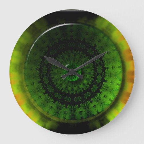 Glowing Green Luminosity Round Large Wall Clock