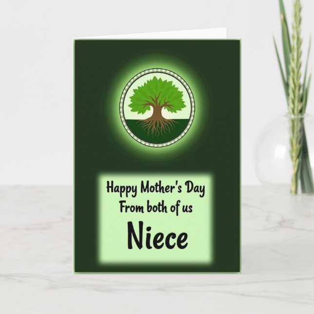 Glowing Green Mothers Day Card (Front)