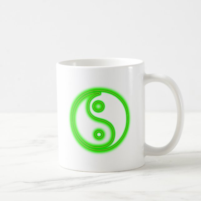 Glowing Green Yin Yang Mug (Right)