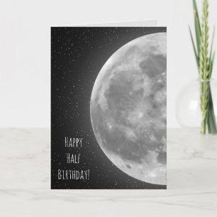 glowing half moon birthday card