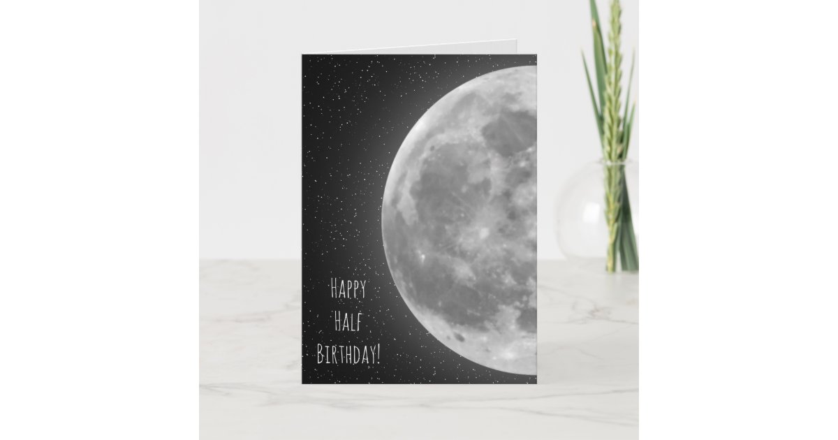 glowing half moon birthday card | Zazzle