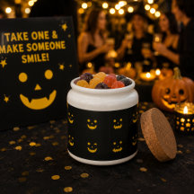 Glowing Halloween Faces Black & Golden Yellow