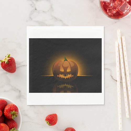 Glowing Halloween Pumpkin Paper Napkins