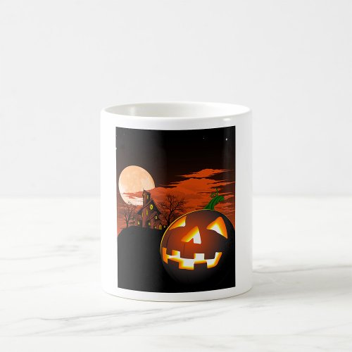 Glowing Halloween Pumpkin Spooky Coffee Mug