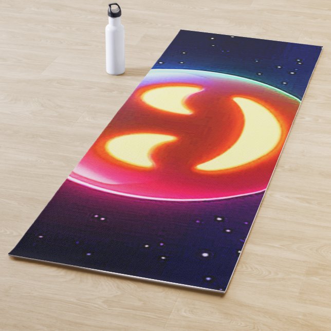 Glowing Happy Orb Emoji Yoga Mat (In Situ)