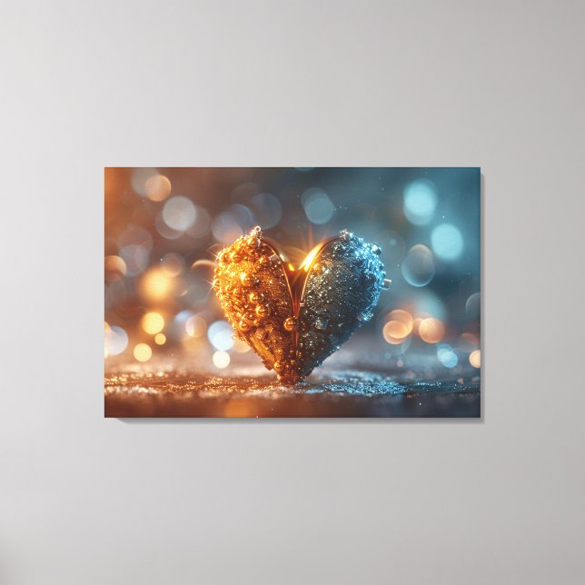 Glowing Heart Bokeh Art Print (Front)