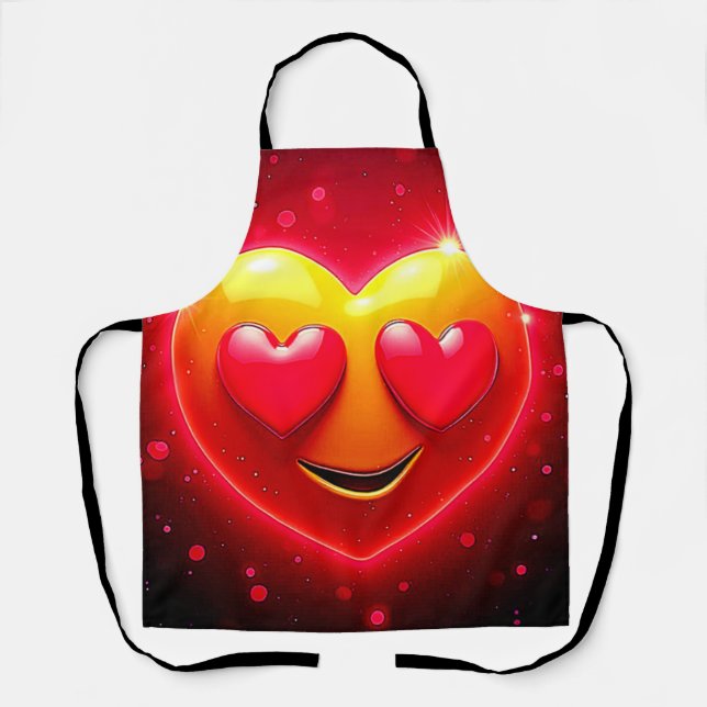 Glowing Heart Eyes Emotion Apron (Front)