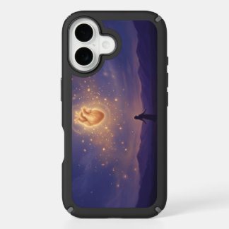 Glowing Heart Soul Connection Starry Night iPhone 16 Case