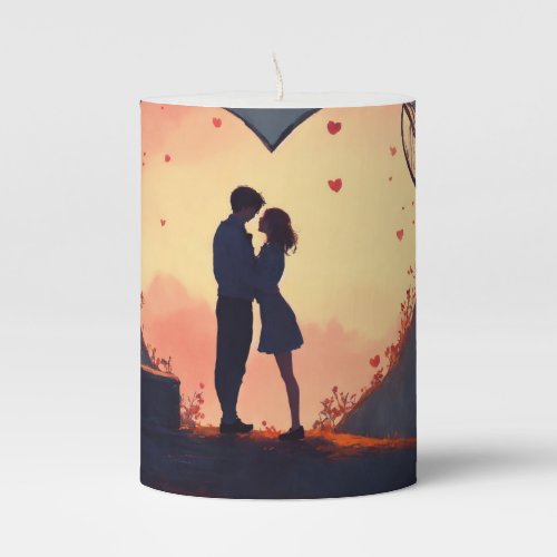 Glowing Heart The Love Pillar Candle