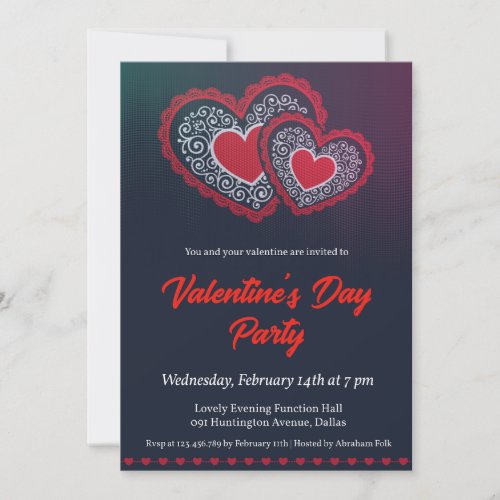 Glowing Heartbeat Traditional Red Love in Paradise Invitation