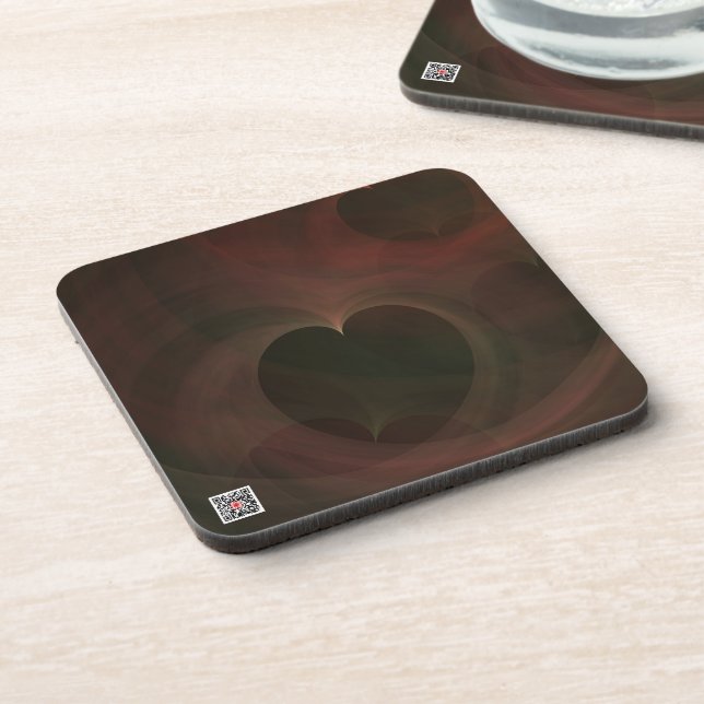 Glowing Hearts Drink Coaster (Left Side)