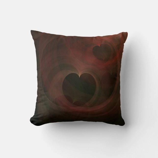 Glowing Hearts Throw Pillow (Front)