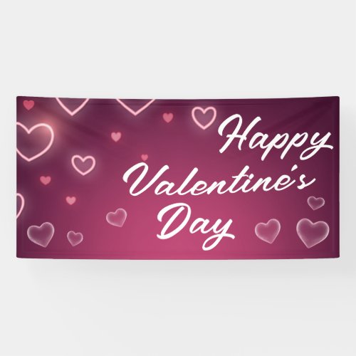 Glowing Hearts Valentines Day Banner