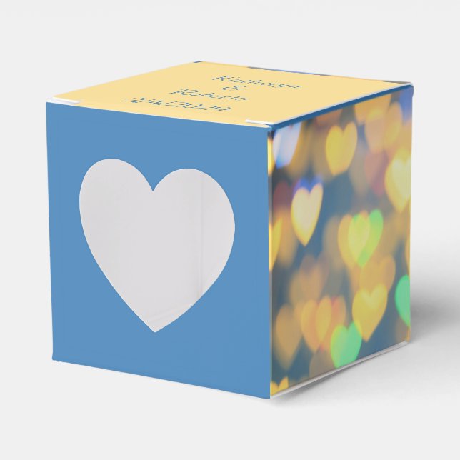 Glowing Hearts Wedding Favor Boxes (Front Side)