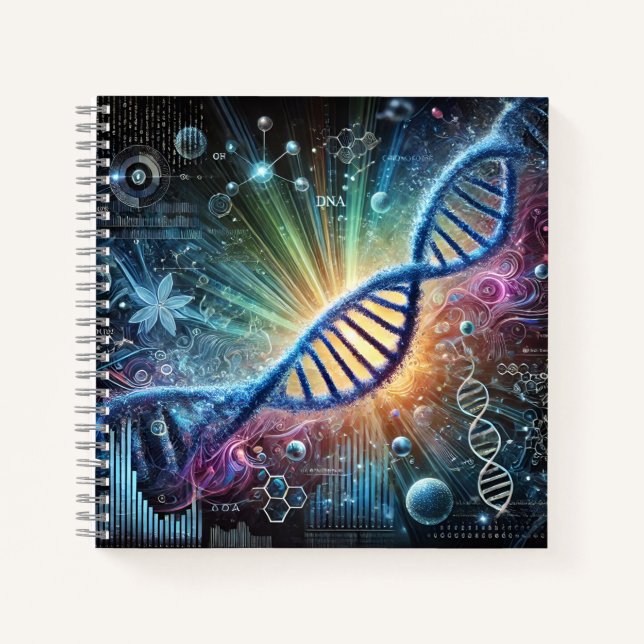 Glowing Helix, Chromosomes & Molecular Biology  Notebook (Front)