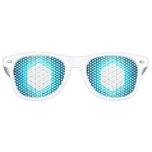 Glowing Hexagon Geometric Pattern Retro Sunglasses