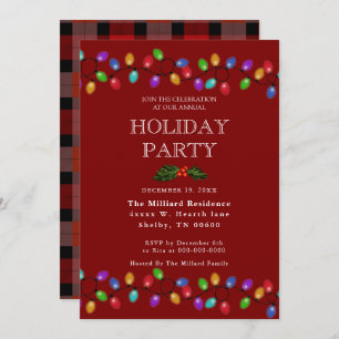 Glowing Holiday Lights Invitation