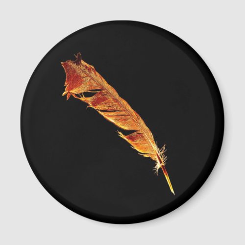 Glowing Hot Ravens Feather Bird_lover Crow design Magnet